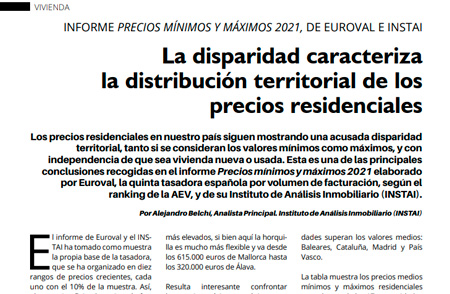 Inmobiliario mes a mes: Precios mínimos y máximos 2021