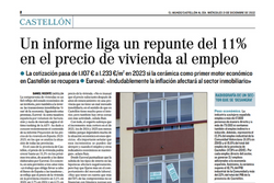 Un informe liga un repunte del 11%  en el precio de vivienda al empleo